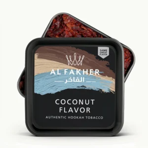 Al Fakher Coconut 250g tub creamy roasted hookah tobacco.