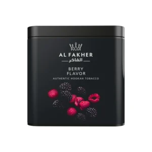 Al Fakher Berry shisha tobacco tin on white background