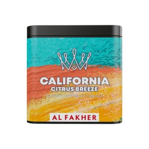 Al Fakher California Citrus Breeze shisha tobacco tin on white background