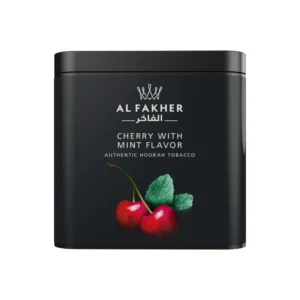 Al Fakher Cherry with Mint shisha tobacco tin on white background