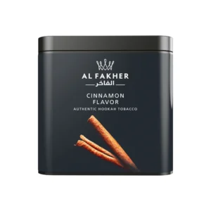 Al Fakher Cinnamon shisha tobacco tin on white background