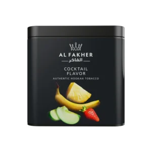 Al Fakher Cocktail shisha tobacco tin on white background