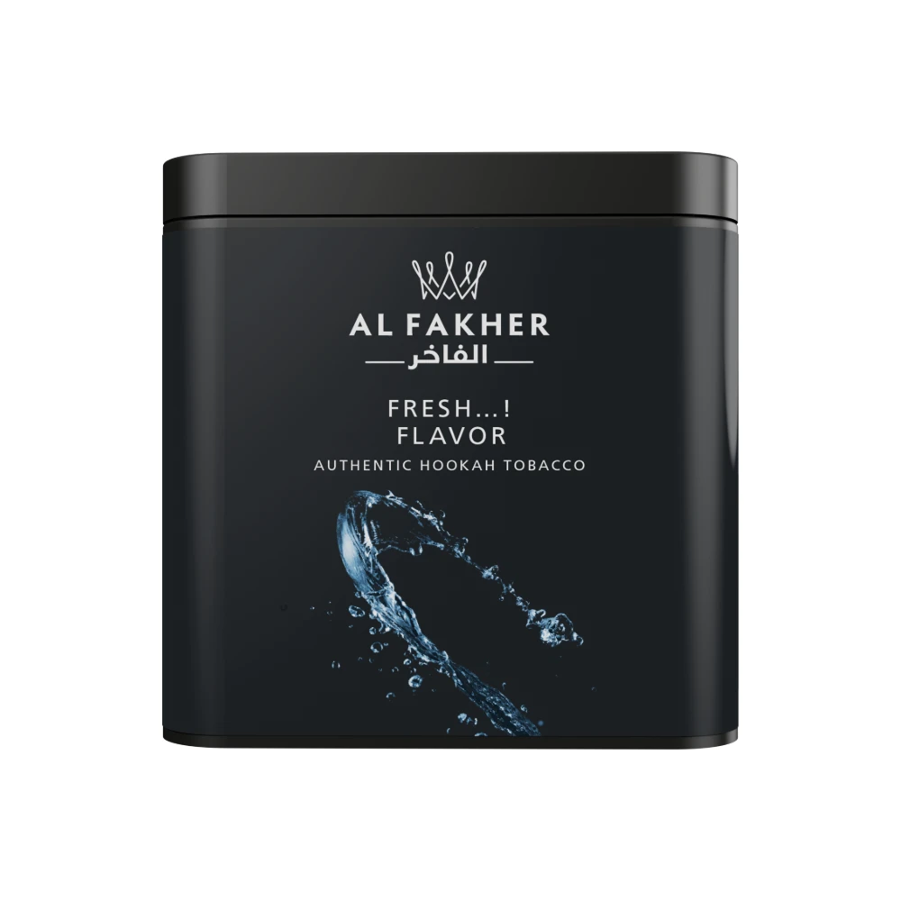 Al Fakher Fresh shisha tobacco tin on white background