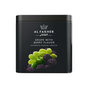 Al Fakher Grape with Berry shisha tobacco tin on white background