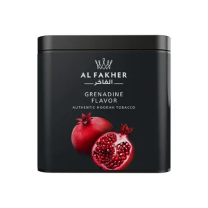 Al Fakher Grenadine shisha tobacco tin on white background