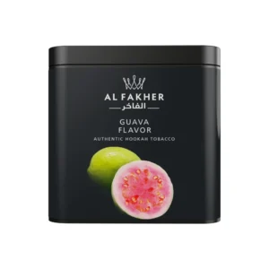 Al Fakher Guava shisha tobacco tin on white background