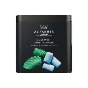 Al Fakher Gum with Mint shisha tobacco tin on white background