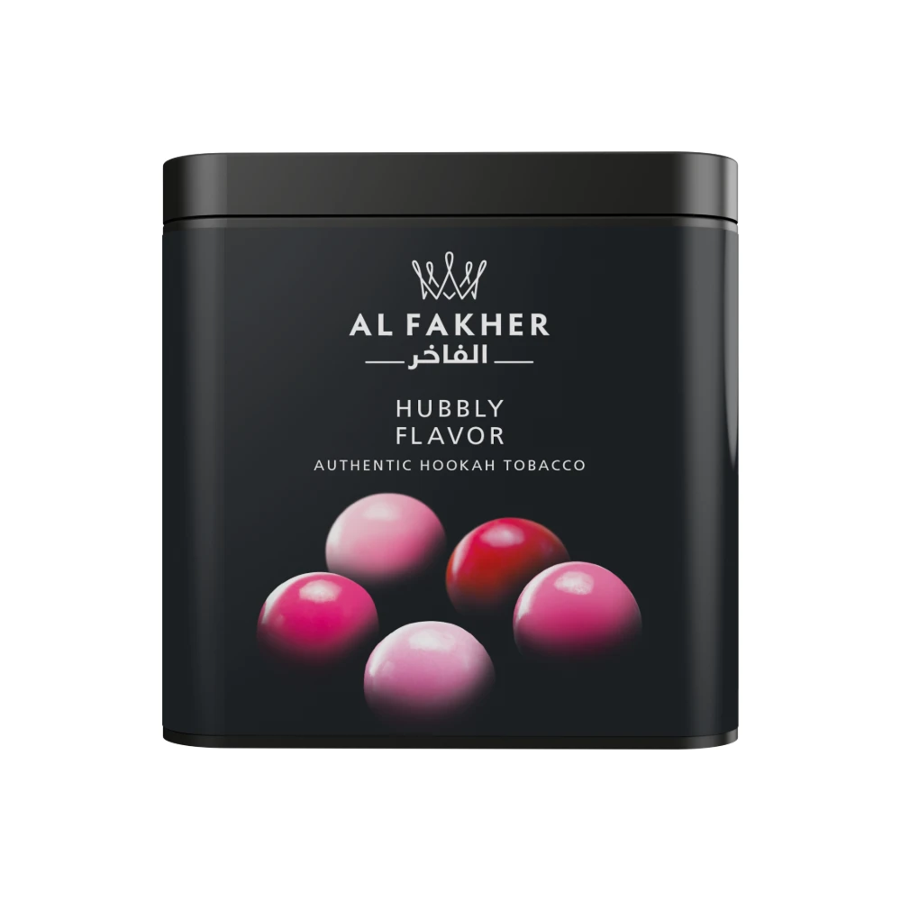 Al Fakher Hubbly shisha tobacco tin on white background