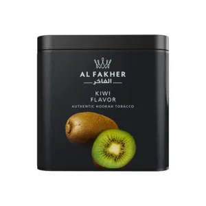 Al Fakher Kiwi shisha tobacco tin on white background