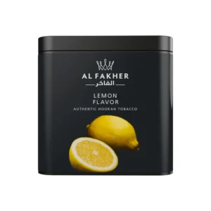 Al Fakher Lemon shisha tobacco tin on white background