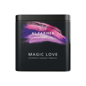 Al Fakher Magic Love shisha tobacco tin on white background