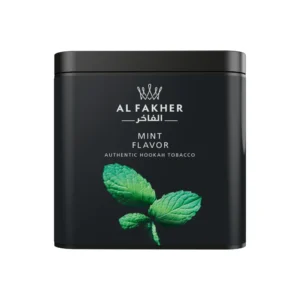 Al Fakher Mint shisha tobacco tin on white background