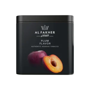 Al Fakher Plum shisha tobacco tin on white background