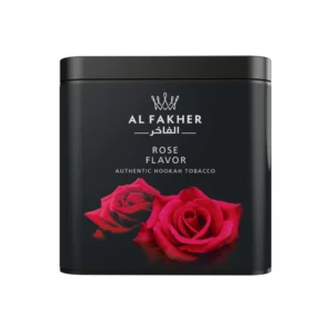 Al Fakher Rose shisha tobacco tin on white background