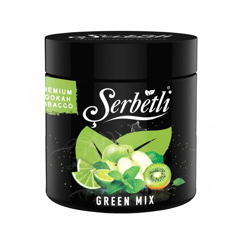 Serbetli Green Mix shisha tobacco jar