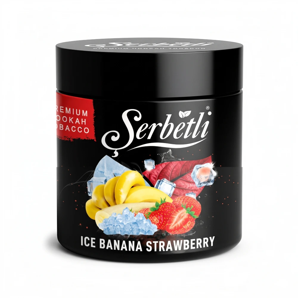 Serbetli Ice Banana Strawberry shisha tobacco jar