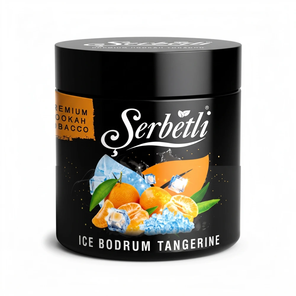 Serbetli Ice Bodrum Tangerine shisha tobacco jar