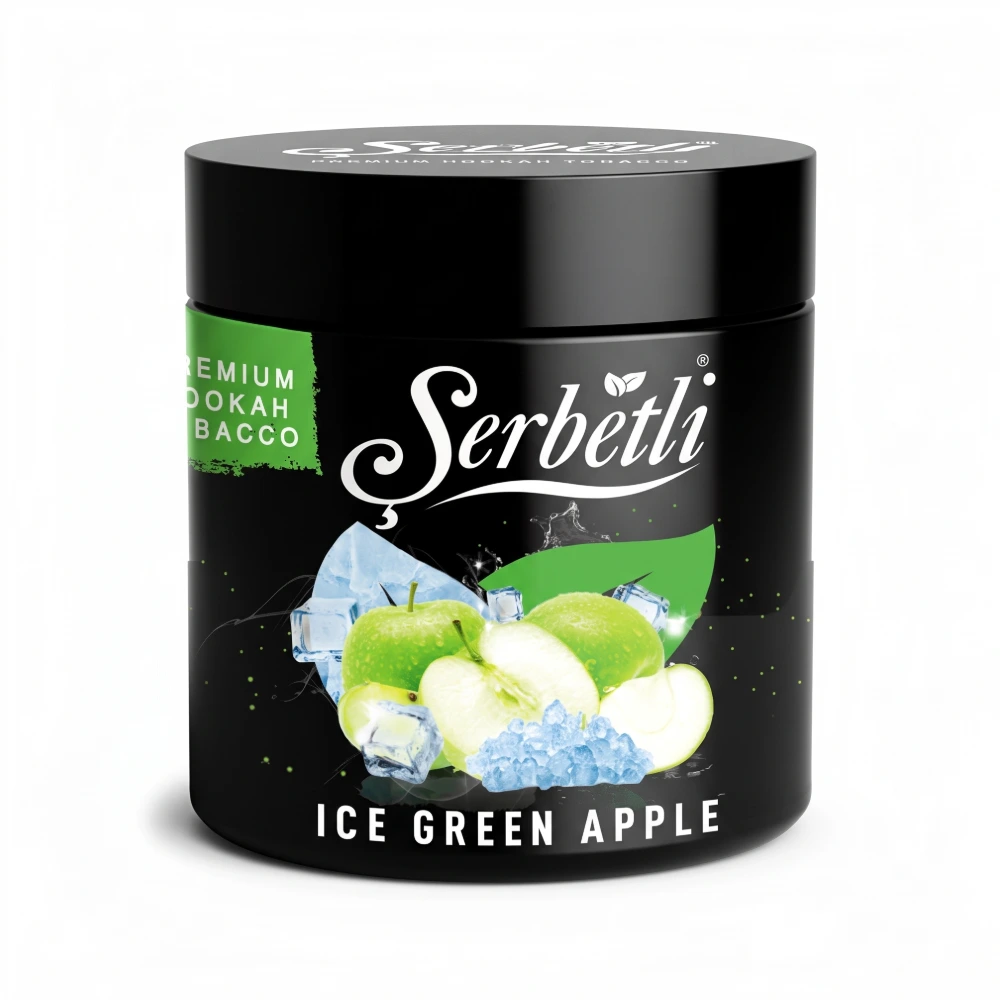 Serbetli Ice Green Apple shisha tobacco jar
