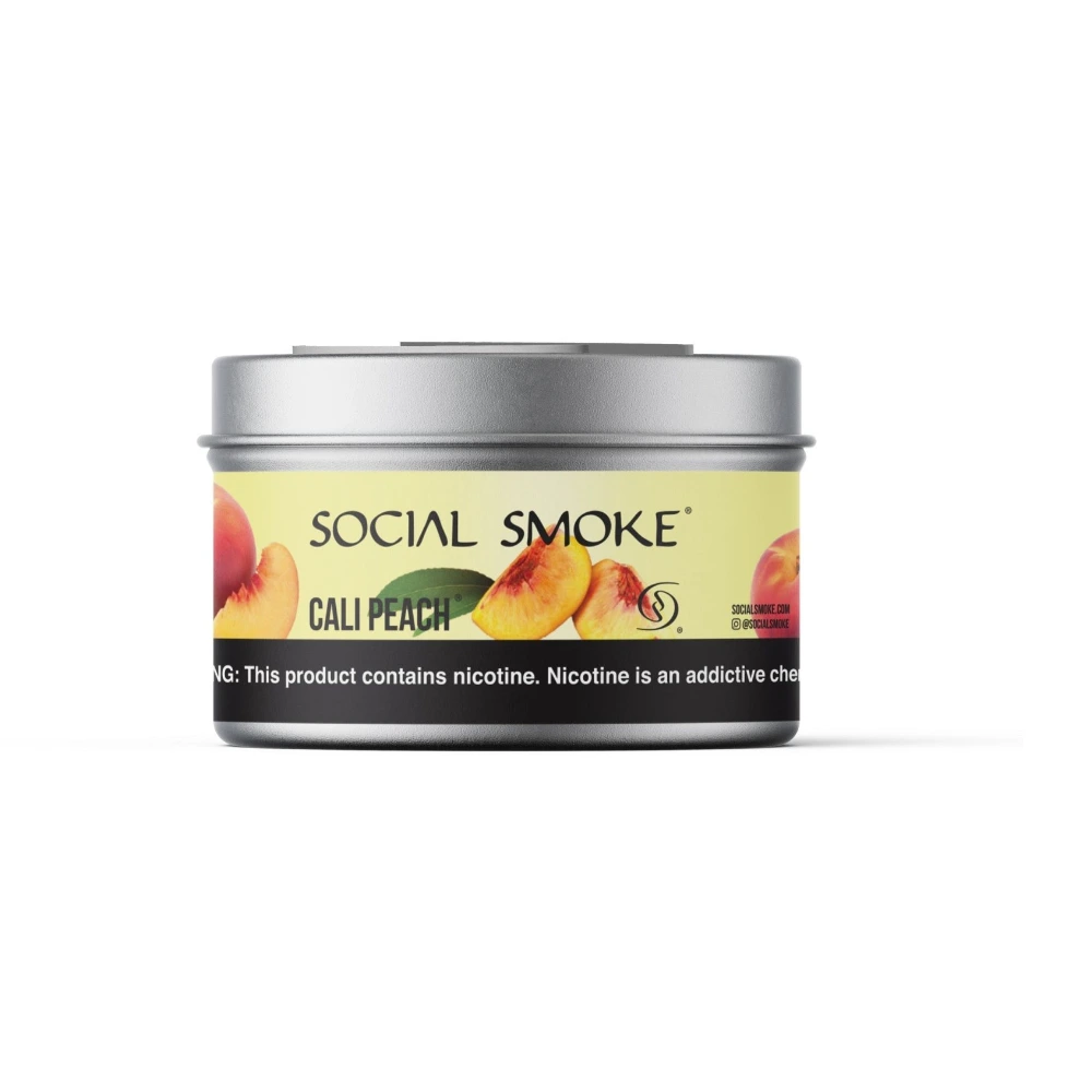 Social Smoke Cali Peach shisha tobacco 200g tin