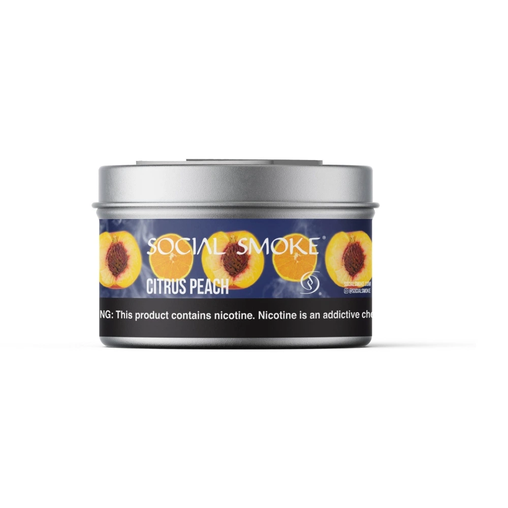 Social Smoke Citrus Peach shisha tobacco 200g tin