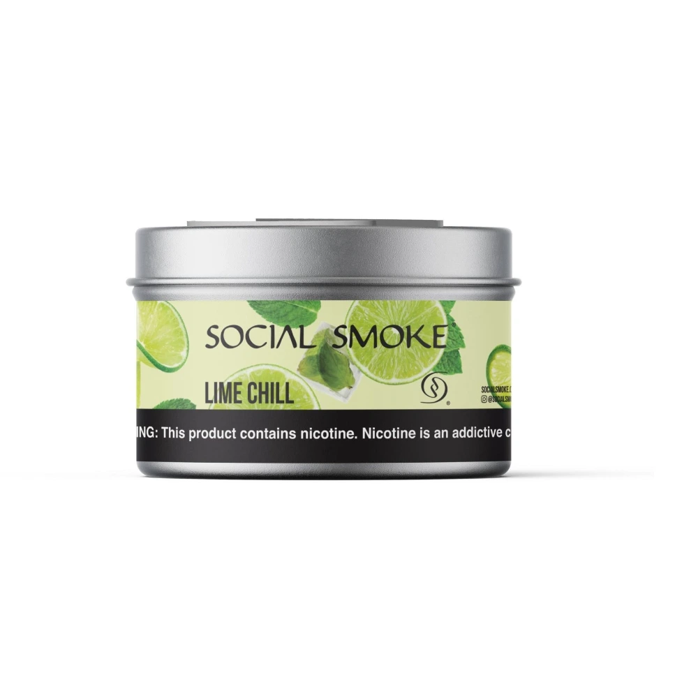 Social Smoke Lime Chill shisha tobacco 200g tin