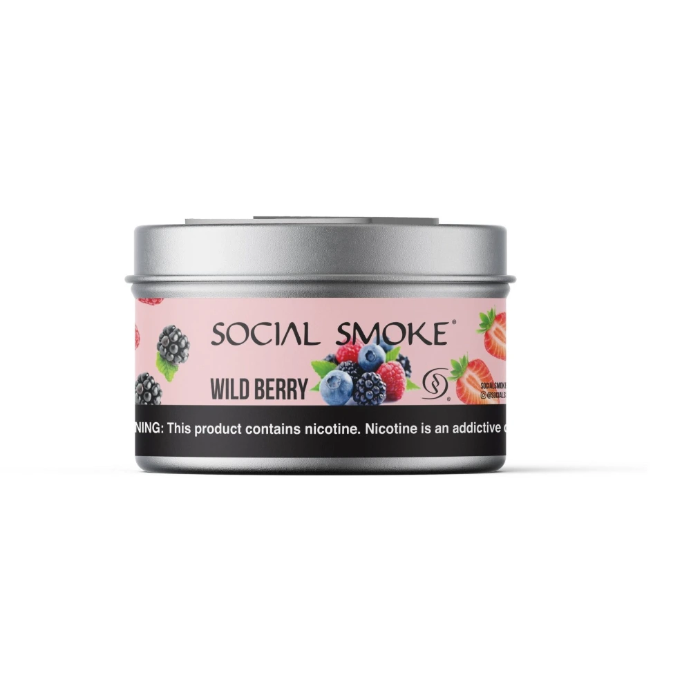 Social Smoke Wild Berry shisha tobacco 200g tin