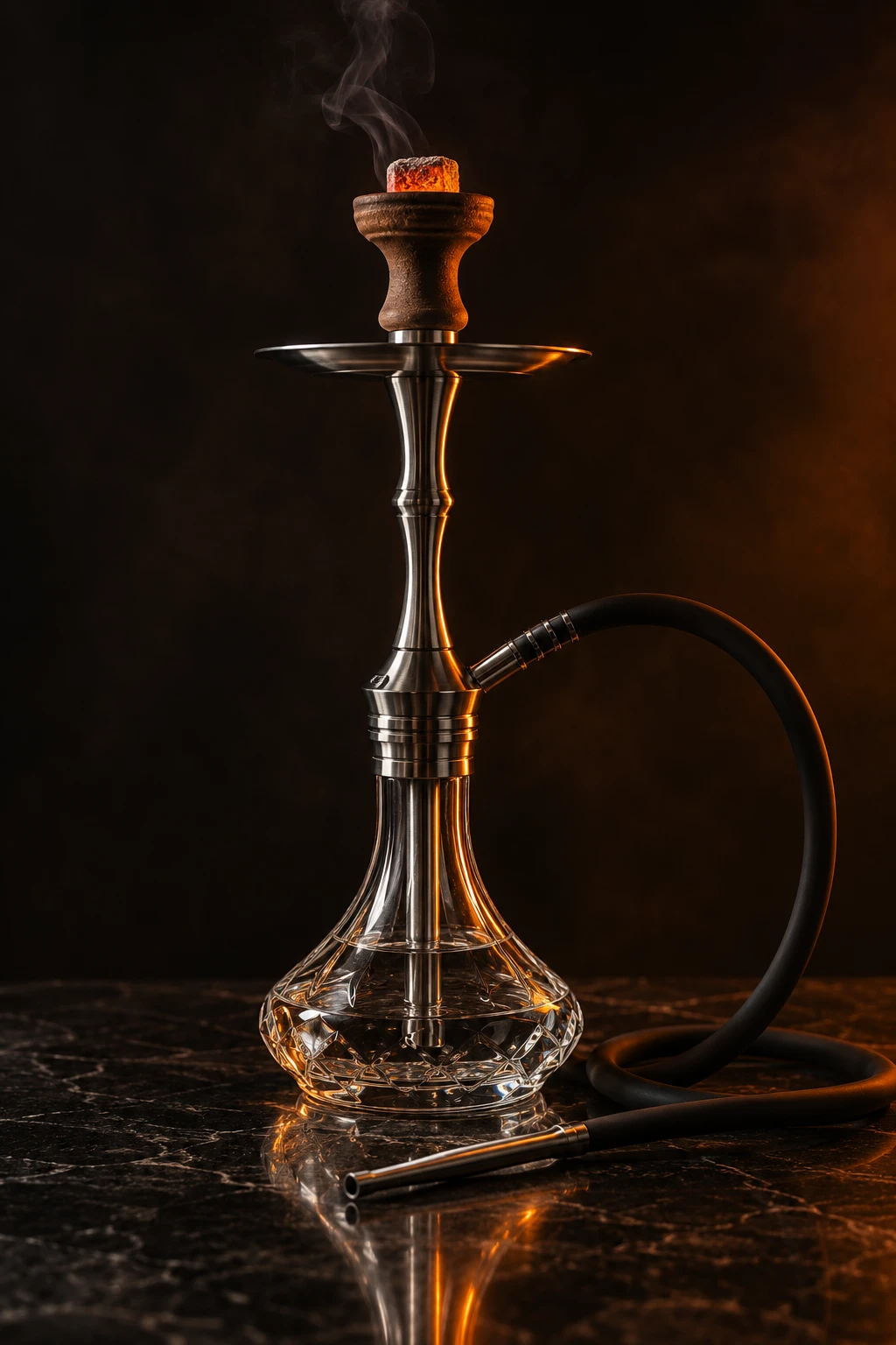 Steel and crystal hookah