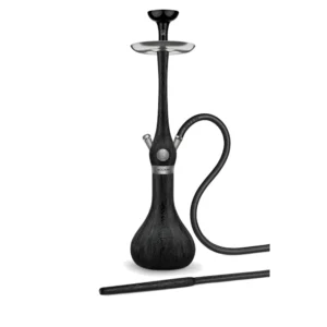 WOOKAH Classic Nox Set with nox wood body and wood vase, black leather hose and wooden mouthpiece