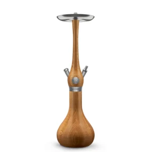 WOOKAH Classic Oak hookah with light oak wood body and wood vase