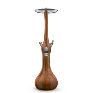 WOOKAH Classic Walnut hookah with walnut wood body and wood vase