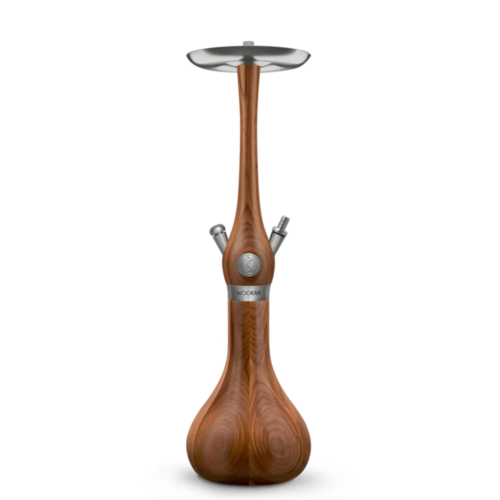 WOOKAH Classic Walnut hookah with walnut wood body and wood vase