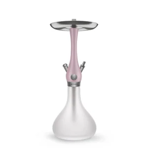 WOOKAH Mini Misty Mauve hookah with mauve wood body and matte glass vase