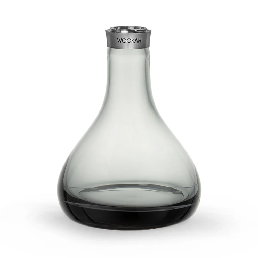 Wookah Mini Vase Smoky Smooth, handmade glass hookah vase for the WOOKAH Mini