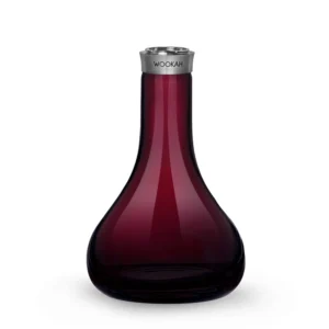 Wookah Vase Burgundy Smooth, handmade glass hookah vase