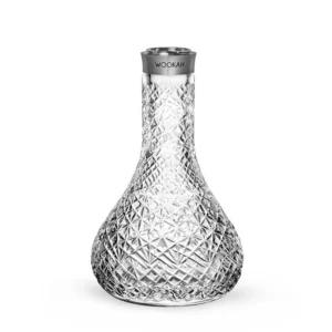 Wookah Vase Heavy Crystal Glimmer, handmade glass hookah vase