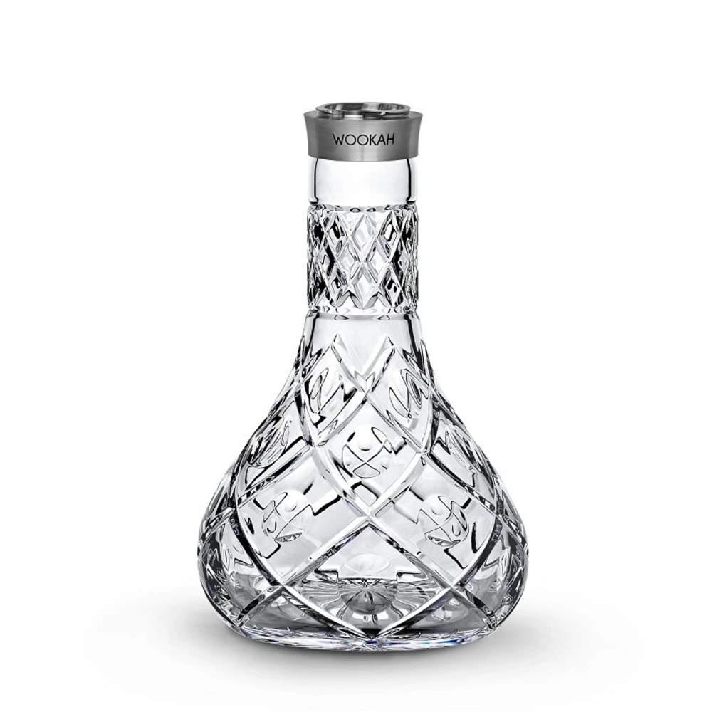 Wookah Vase Mastercut Olives, handmade glass hookah vase